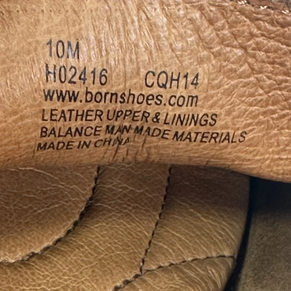 Born Slip On Loafers Shoes Mens 10 M Harmon Cymbal Moc Toe‎ HO2416 Brown Leather
